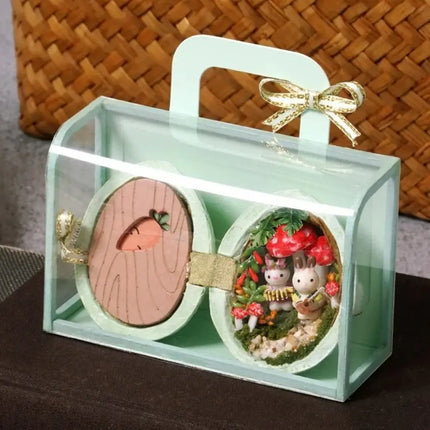 DIY Cabin Model Micro Walnut World Nut Secret Handmade Doll House Walnut Shell Dollhouse Miniature Dollhouse Kit Handcrafted