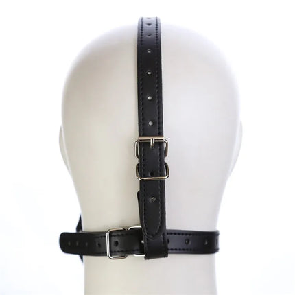 PU Leather Harness Face Mask Cool Black Headgear BDSM Bondage Restraint Muzzles Ball Mouth Gag Sex Toys for Couples Adult Games