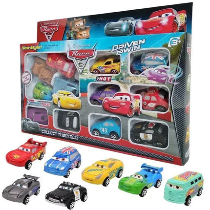 12pcs/Set Disney Pixar Cars Lightning McQueen Jackson Storm Mater PVC Model Back-Force Car Toy For Kids Festival Gift Set **&
