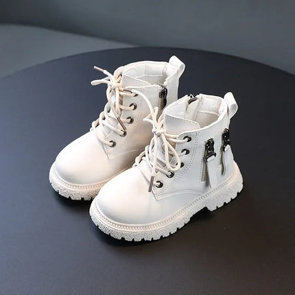2025 Spring Autumn Winter Ankle Boots Light Girl Platform Shoes Burgundy Beige Black Boys Short Boots Super Cozy Shoes