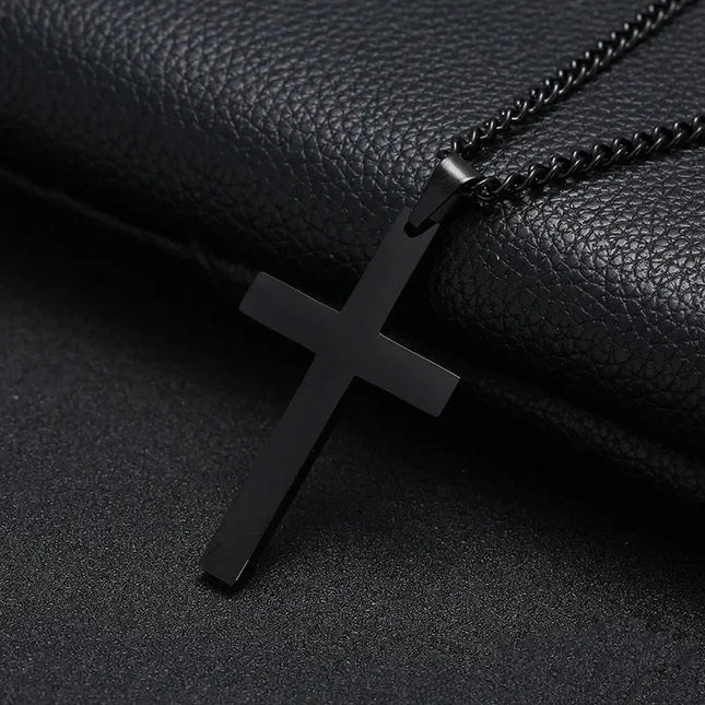 Vintage Gothic Pendant Cross Necklace Cool Street Style Punk Jewelry for Men Women Black Chain Accessories Decoration Wholesale