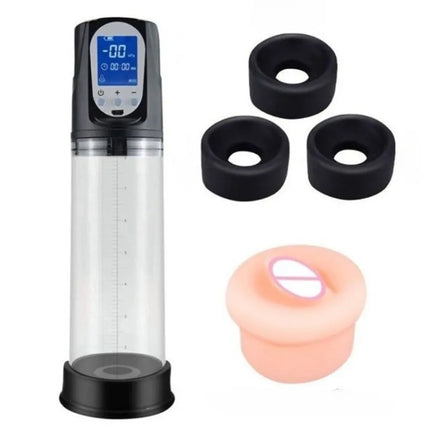 Electric Vacuum Penis Pump Men's Sex Toy Penis Extender 4 Sucking Modes LED Display Rechargeable Cock Training Penis Extension