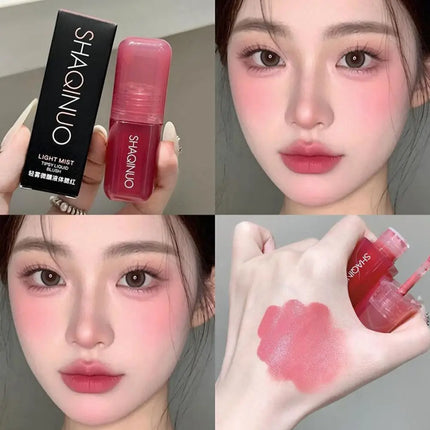 Peach Pink Blush Liquid Moisturizing Smooth Long Lasting Non Fading Facial Contouring Brightening Essential Natural Makeup