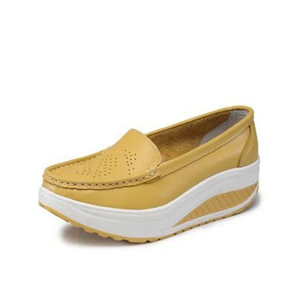 TIMETANG Women shoes summer women leather shoes platform plus size nurse wedges shoes women mesh hole working flats C202