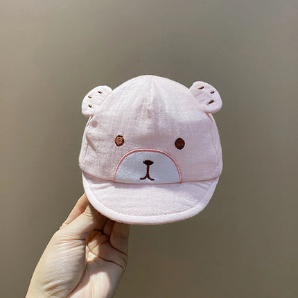 Cute Cartoon Bear Baby Baseball Cap Summer Mesh Breathable Infant Boys Girls Sun Hat Soft Brim Toddler Duck Tongue Caps