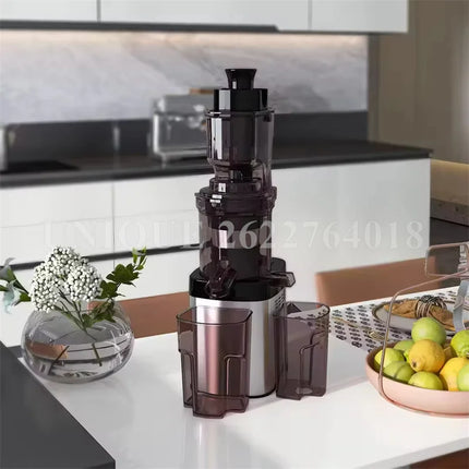 Household Slow Juicer Screw Electric Juice Maker Stainless Steel Filter Free Large Caliber Cold Press Fruit Vegetable Extractor
