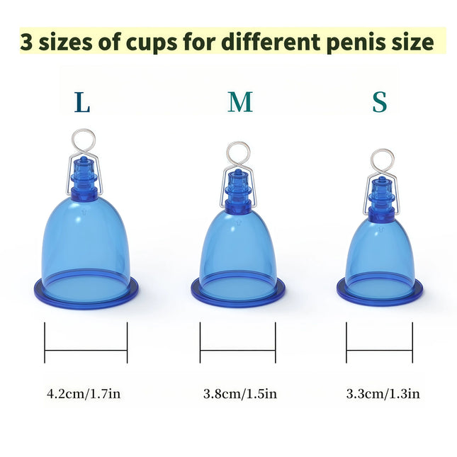 Size Master Pro for male penis enlargement and lasting time training 3 sizes of vacuum cup and adjustable length of metal holder