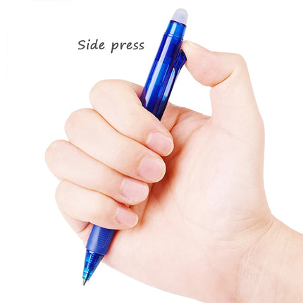 0.5mm High-Capacity Erasable Gel Pen Set Translucent Rod Blue Black Magic Ink Washable School Office Stationery Supplies