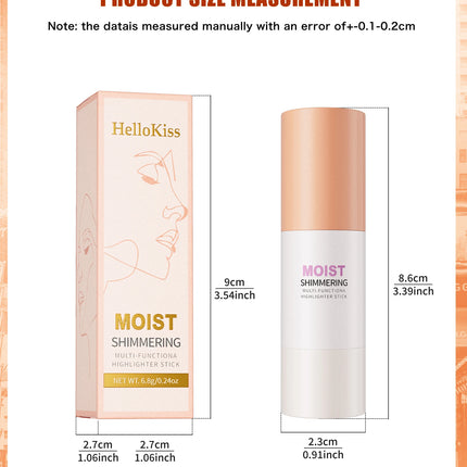 [Natural Glowup] 1pc Glowup Highlighter Stick | Natural Brightening Face Contour & Highlight Makeup, Medium Coverage, Buildable