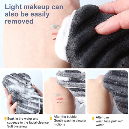 Clearance_Brainbow Face Washing Sponge Konjac Wash Face Puff Large Foaming Deep Cleansing Horny Belt Lanyard Makeup Cleansing Pu