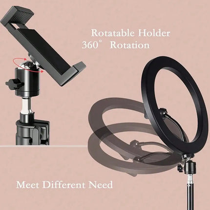 110cm tripod stand+O-clip, equipped with 10 inch live streaming ring fill light and selfie live streaming artifact