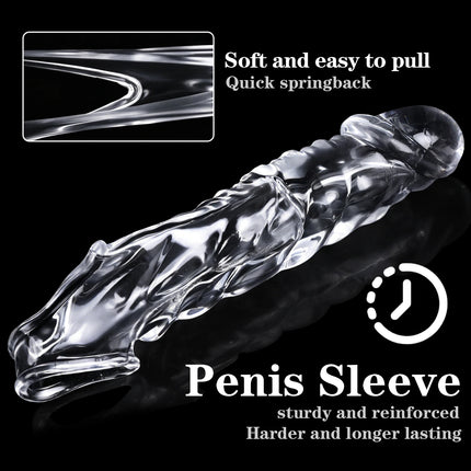 Realistic Penis Extension Cock Sleeve Reusable Silicone Penis Enlarger Delay Condoms For Men Dildo Enhancer Sex Toys
