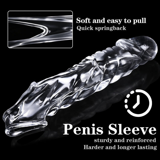 Realistic Penis Extension Cock Sleeve Reusable Silicone Penis Enlarger Delay Condoms For Men Dildo Enhancer Sex Toys