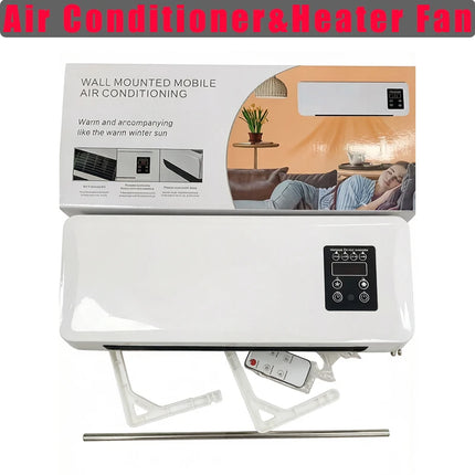 1500W Portable Ductless Air Conditioner Wall-mounted Air Conditioner Natural Wind Fan and Heater RV Air Conditioner Fan Heater