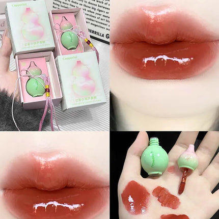 Cute Zucchini Jelly Lip Gloss Mirror Watery Gloss Liquid Lipstick Hydrating Lasting Moisturizing Tender Pink Student Lips Makeup