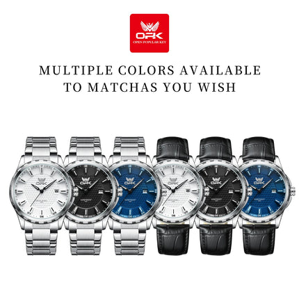 OPK Brand Men's Wristwatch Calendar Display Stainless Steel 6037