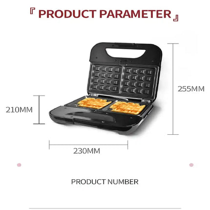 Household Multi-Functional 7-In-1 Waffle Maker Not Stick To Baking Plates Thin, Pancakes, Sandwiches, Donuts Grilled Meat