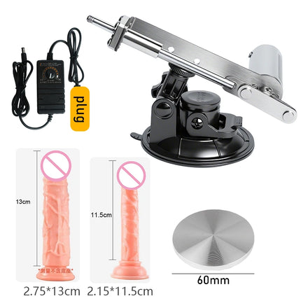 39mm Stroke Mini Automatic Telescopic Sex Machine Set With Dildo 60mm Plate Power Controller 100-240V Carton Packaging