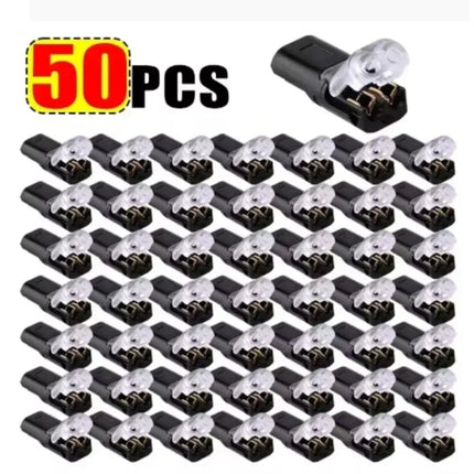 10/20/30/50/100 Pcs D2 Waterproof Plug Wire Connector 2 Pin Way Cable Plug Car Electric Wire Snap Connectors Strip Terminal