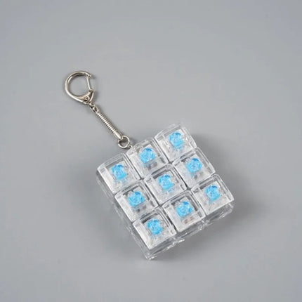 1PCS 9 Keys Keyboard Keychain Stress-Relief Toys Mechanical Button for People with Anxiety Office Desk Accessory