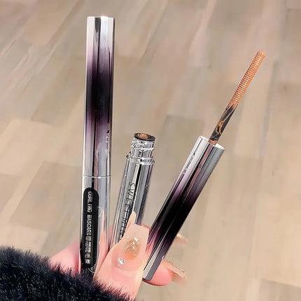 Metal Iron Mascara Silk Fiber Ultra-Fine Brush Black Brown Waterproof Lasting Curling Fast Dry Eyelash Extensions Eyes Makeup