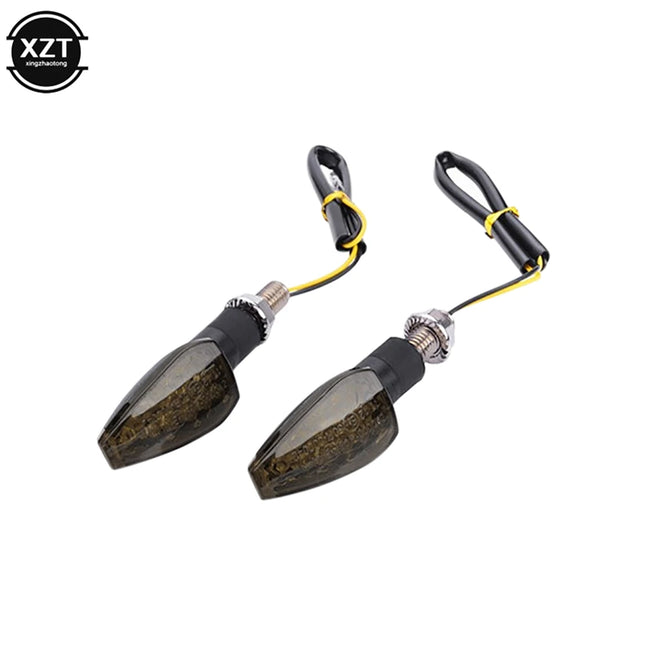 2 Pcs Universal 14 LED Lights 12V Motorcycle Flashing Turn Signal Rear Indicator Tail Light Yellow Light for Honda BMW Yamaha