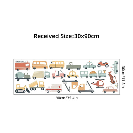 1Pc Cartoon Car Construction Truck Furniture Wall Stickers Kids Room Decor for Baby Bedroom Decoration Living Room Wall Decals