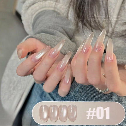MIANEL 10ML 1PCS Lover's Cat Eye Gel Polish 2026 Sparkling Nude Pink Nail Art with Glass Bead And Golden Glow New Release