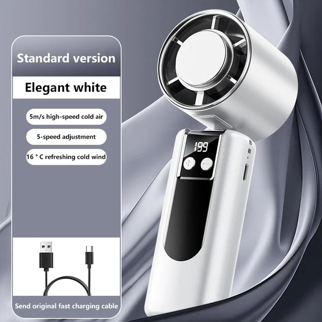 Lenovo 199-speed High-speed Cooling Fan Usb Charging Digital Display Large Wind Turbine Handheld Portable Fan Mini Cooling Fan