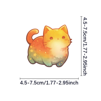 50 Pieces of Dreamy Cat Stickers, Suitable for Water Bottles, Laptops, Phone Decorations, Suitcases, Skateboards, Guitars, Gift Boxes, Party Decorations, Holiday Gifts