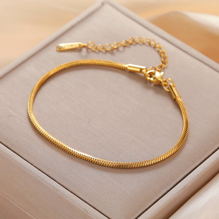Skyrim Stainless Steel Gold Color Bracelet Twist Figaro Cuban Chain Bracelets Women Trendy Minimalist Jewelry Gifts Wholesale