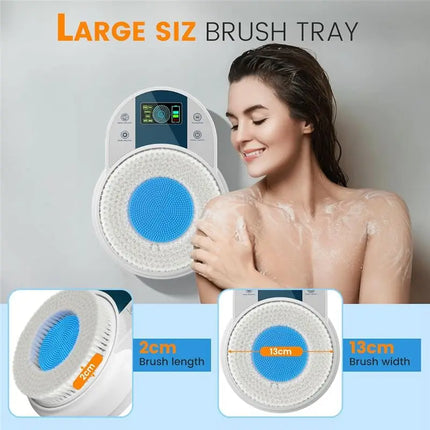 M04K Back Scrubber For Shower,Body Scrubber,Wall-Mounted Electric Back Scrubber,Deep Clean Shower Scrubber With Smart
