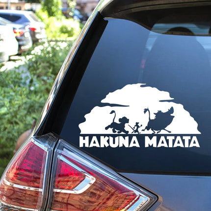 Lion King Hakuna Matata Vinyl Art Decals Car Window Laptop Decoration, Pumba Simba Nala Wall Sticker Kids Room Wall Decor