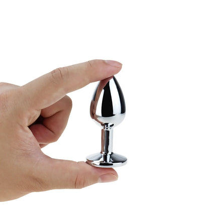 Metal anal plug sex toy round anal trainer gemstone anal massage adult products suitable for gay or male and female masturbation