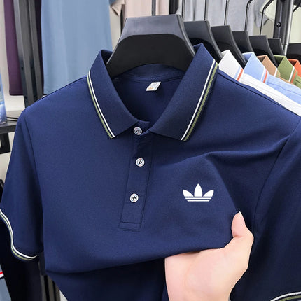 Men's 2026 boutique short sleeved polo shirt summer new fashion brand print versatile comfortable casual T-shirt breathable top