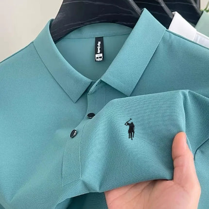 Luxury classic men's brand Paul original pony embroidered comfortable POLO shirt summer new casual breathable short sleeved top