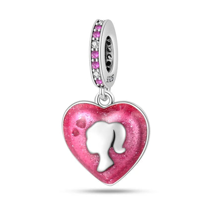 100% 925 Sterling Silver Fashion Pink Princess Skirt Bag Lipstick Charms Beads Fit Qikaola Original Bracelets DIY Jewelry Gifts