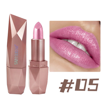SAM SUGAR  6-color dazzling gold moisturizing long-lasting lipstick Diamond pearl fine sparkle color lipstick