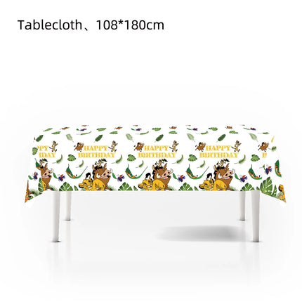 The Lion King Simba Jungle Theme Tableware Kit Printed Paper Plates Paper Cups Kids Boys Safari Birthday Party Decorations