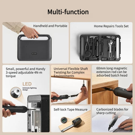Mijia Power Tool Combo Kits Electric Screwdriver Self-lock Tape Measure Pliers Wrench Home Household DIY Hand Tool Kits