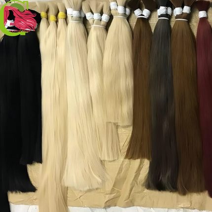 100% Real Human Vietnamese Hair Extensions no Weft Honey Blond Hair Bulks Virgin Hair Straight Weaving Hair for Braiding