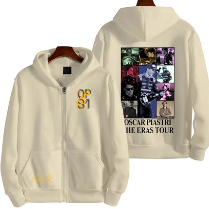 Oscar Piastri 81 Logo Racing Team Men Zipper Hoodie Spring Autumn Male Sweatshirt New Casual Sport Women Jacket Clothes Coats