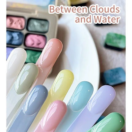 MORDDA 9 Colors Patting Glue Smudge Canned High Saturation Popular Semi-Solid Nail Polish Glue Women's Salon Manicure DIY