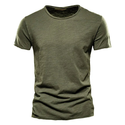Brand Quality 100% Cotton Men's T-shirt V-neck Fashion Design Slim Fit Solid T-shirts Male Tops Tees Short Sleeve T-Shirt For Men