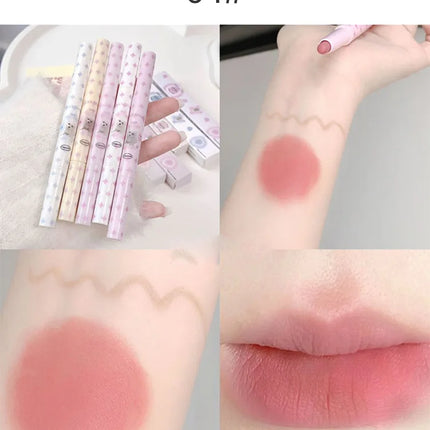 Lovely Sweet Doggie Double-ended Lip Liner Velvet Matte Pearlescent Lipstick For Outline Full Lips Cappuvini Nude Lip Pencil