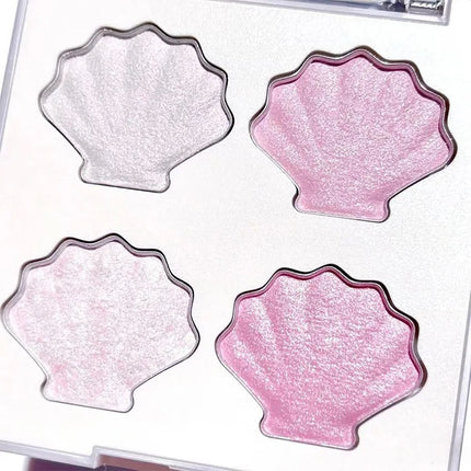 Shell Eyeshadow Palette Sparkling Pearlescent Glitter Eye Shadow Plate Diamond Highlight Eye Makeup Cosmetic for Autumn Winter