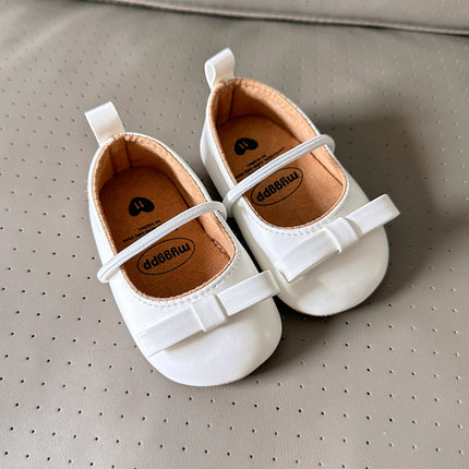 Christmas Baby Girls Mary Jane Flats with Bowknot Floral Princess Wedding Dress Shoes Soft Newborn Infant Crib First Walkers Pre