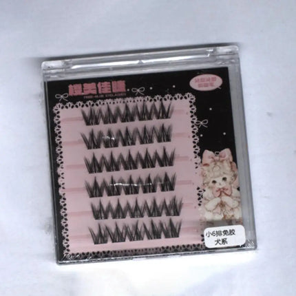 Doggy Eye Lashes No Glue False Eyelashes Extenstion Natural Thick Wispy Segment Eyelash Supplies For Classic Makeup And Cosplay