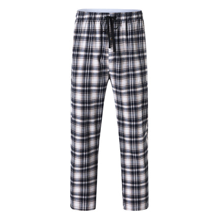3Pcs Men's 100% Cotton Plaid Pajama Sleeping Pants, Long Plaid Print Sleepwear Pajama Pants with Elastic Waist Homewear
