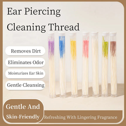 60Pcs Ear Hole Cleaner Tool Ear Piercing Cleaning Effective Disposable Ears Studs Anti-Blocking Ear Line Makeup Aftercare Tools